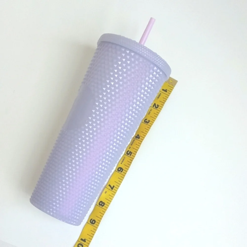 Starbucks Lavender Lilac Bling Studded 24oz Cold Cup Tumbler with Lid & Straw